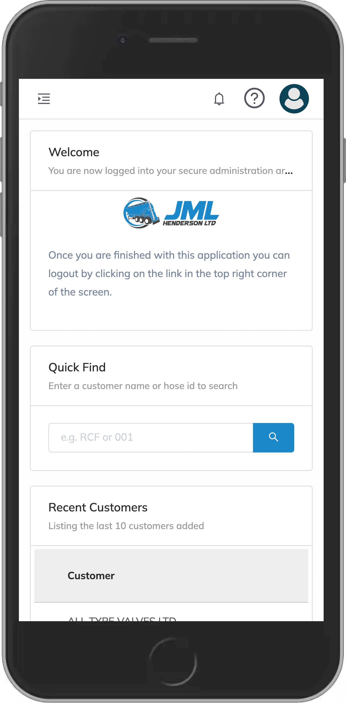 HoseFleet asset management platform showing equipment records