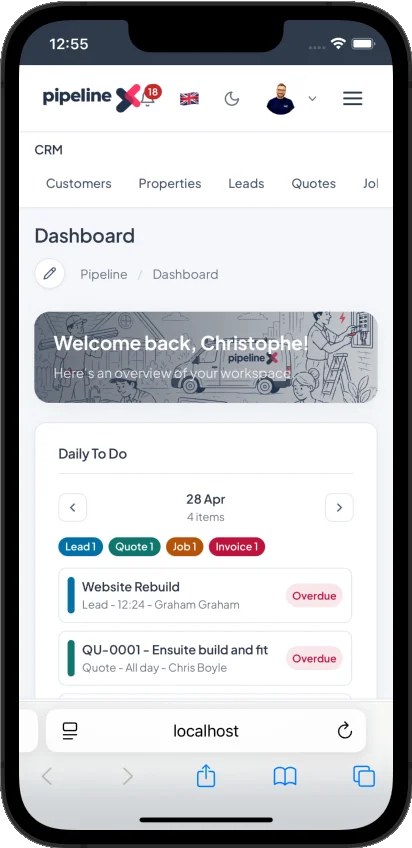 Pipeline mobile app